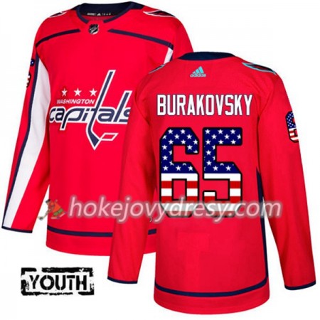 Dětské Hokejový Dres Washington Capitals Andre Burakovsky 65 2017-2018 USA Flag Fashion Černá Adidas Authentic